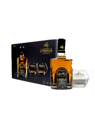 Gouden Carolus Whisky - 1 bottiglia 50 cl e 2 bicchieri