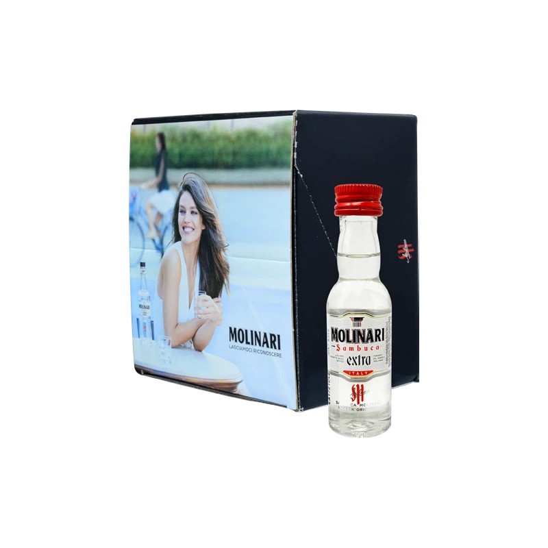 LIQUORE SAMBUCA MOLINARI 42% MINIATURES PET 25*3cl LIQUORE SAMBUCA MOLINARI 42% MINIATURES PET 25*3cl