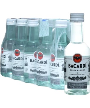 RUM BACARDI CARTA BLANCA 37,5% MINIATURES PET 10*5cl