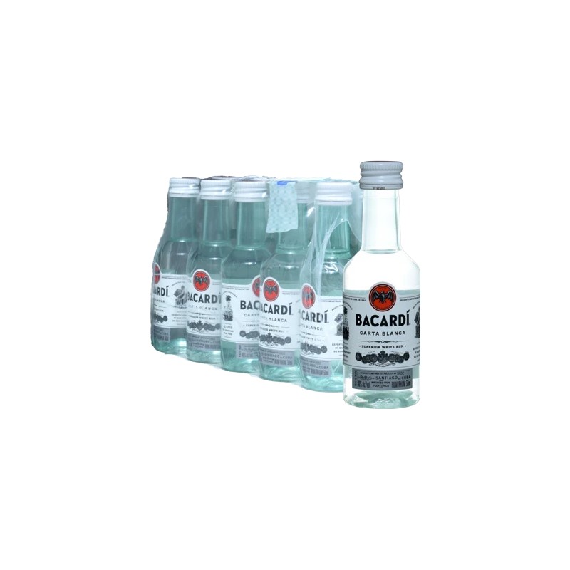 RUM BACARDI CARTA BLANCA 37,5% MINIATURES PET 10*5cl