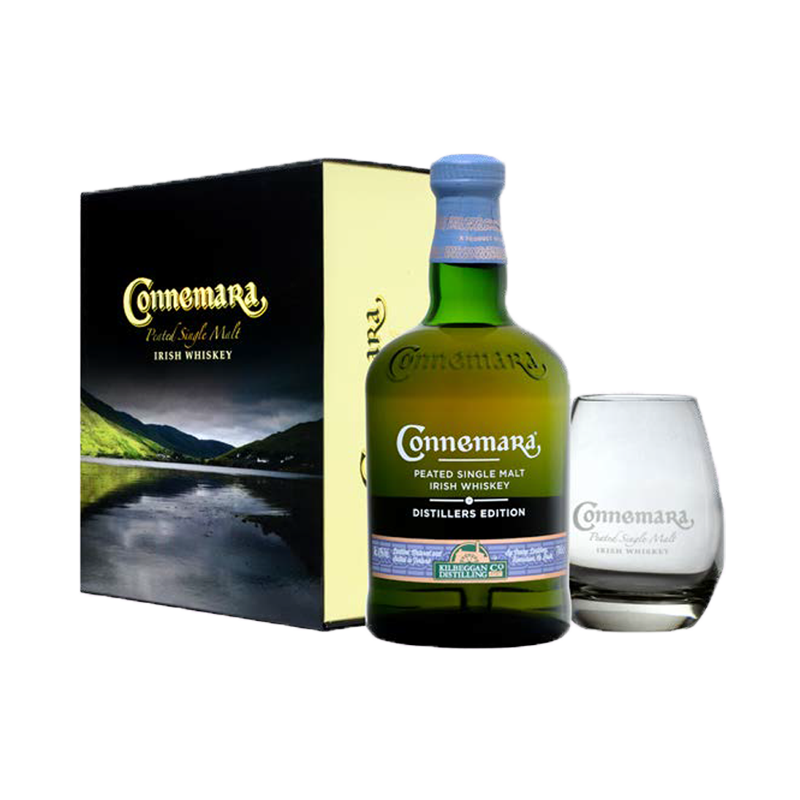 Connmara Irish Whiskey - 1 bottiglia 70 cl e 2 bicchieri