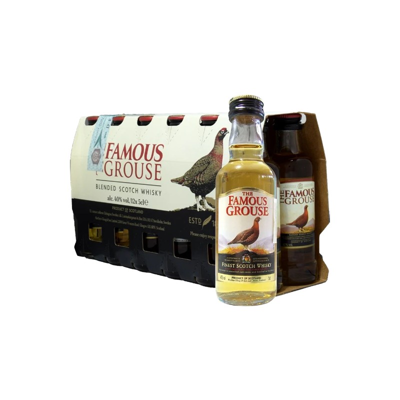 SCOTCH WHISKY THE FAMOUS GROUSE 40% MINIATURES VETRO 12*5cl