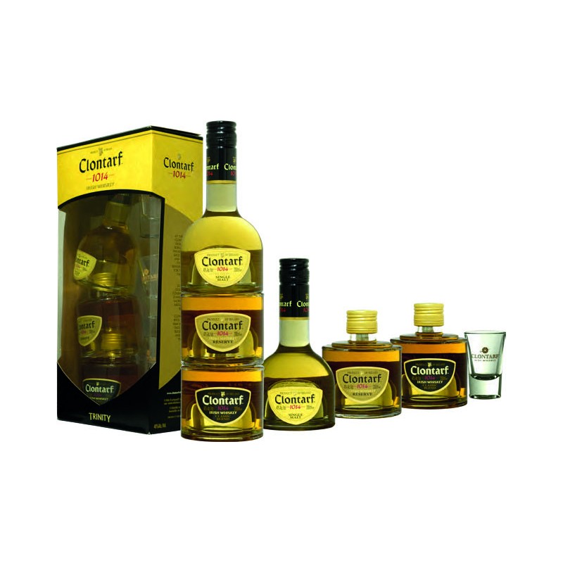 GIFT IRISH WHISKEY CLONTARF 40% 3*200+3BICCHIERI