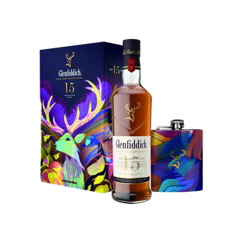 GIFT SCOTCH WHISKY GLENFIDDICH 15 Y.O. 70cl 40% + FLASK GIFT SCOTCH WHISKY GLENFIDDICH 15 Y.O. 70cl 40% + FLASK