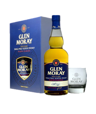 Glen Moray - 1 bottiglia 70 cl e 2 bicchieri