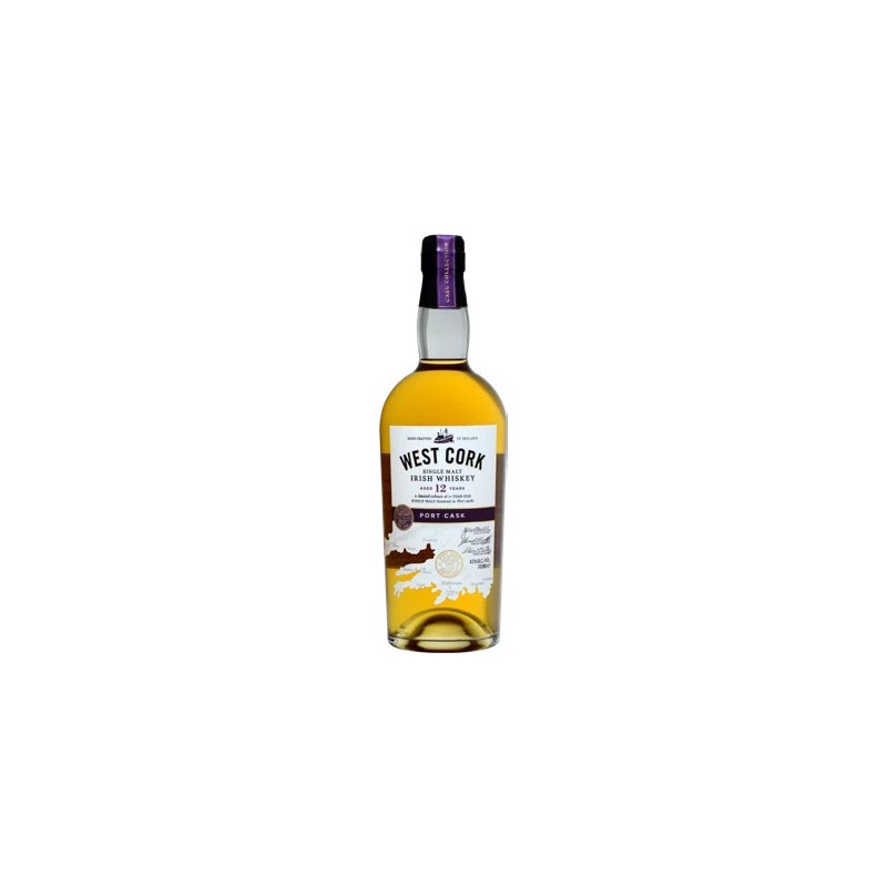 IRISH WHISKEY WEST CORK SINGLE MALT PORT CASK 70 cl 43%