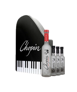Chopin Vodka Gift box Piano - 1 bottiglia 20cl e 3 bottiglie 5 cl