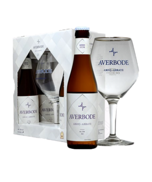 Averbode Cadeau - 4 bt 33 cl e 2 bicchieri