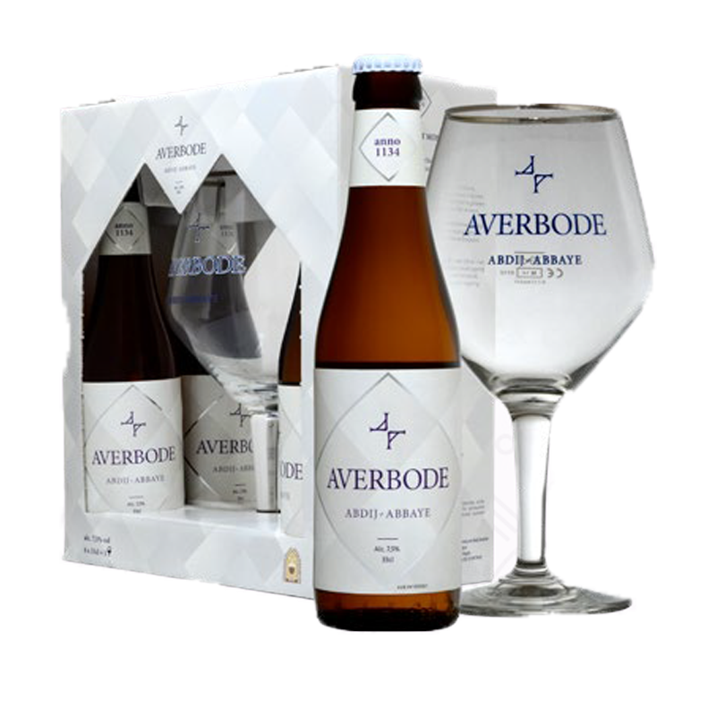 Averbode Cadeau - 4 bt 33 cl e 2 bicchieri