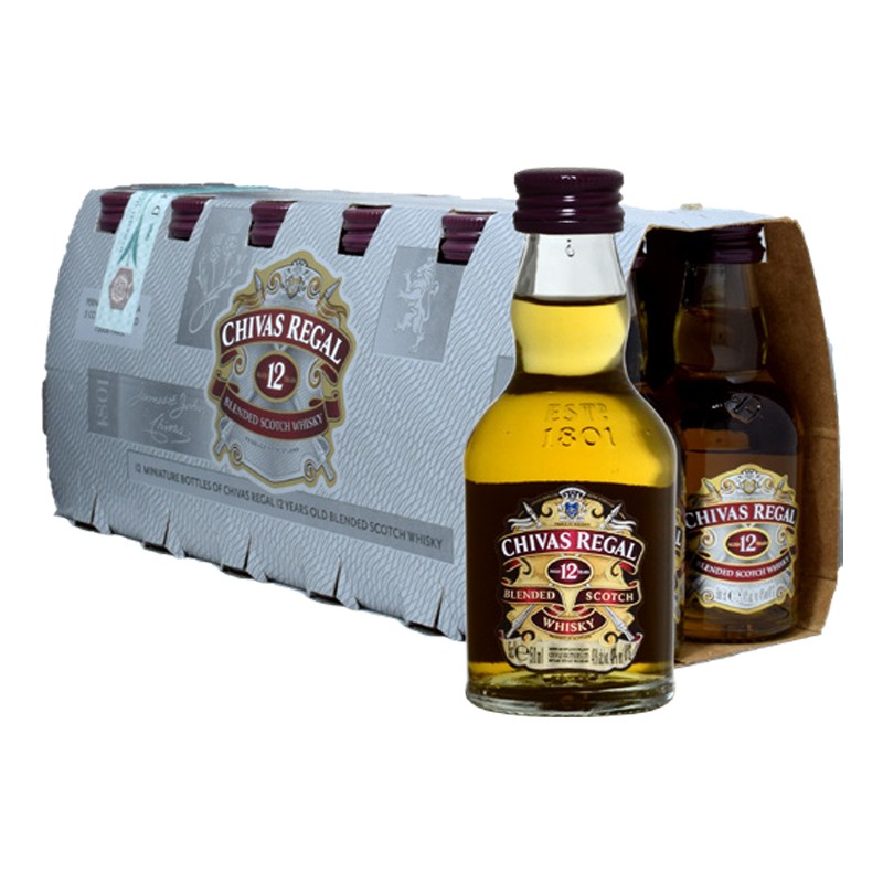 SCOTCH WHISKY CHIVAS REGAL 12Y 40% MINIATURES VETRO 12*5cl SCOTCH WHISKY CHIVAS REGAL 12Y 40% MINIATURES VETRO 12*5cl