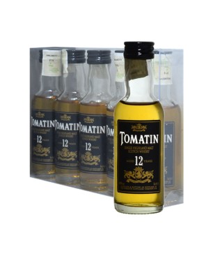 SCOTCH WHISKY TOMATIN 12Y 40% MINIATURES VETRO 5*5cl