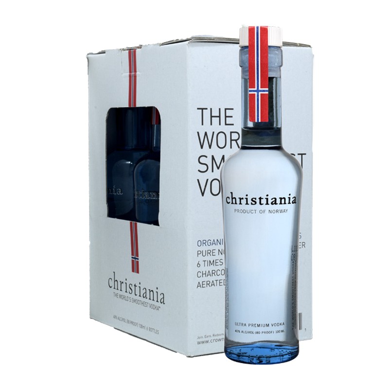 VODKA CHRISTIANIA 40% MINIATURES VETRO 6*10cl VODKA CHRISTIANIA 40% MINIATURES VETRO 6*10cl