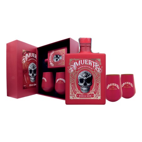 GIFT GIN AMUERTE RED 43% 70cl +2BICCHIERI
