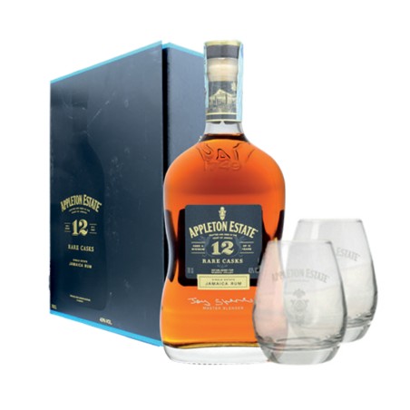 GIFT RUM APPLETON ESTATE 12YO 43% 70cl +2BICCHIERI