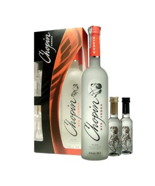 GIFT VODKA CHOPIN RYE 40% 70cl + 2 MIGNON 5cl