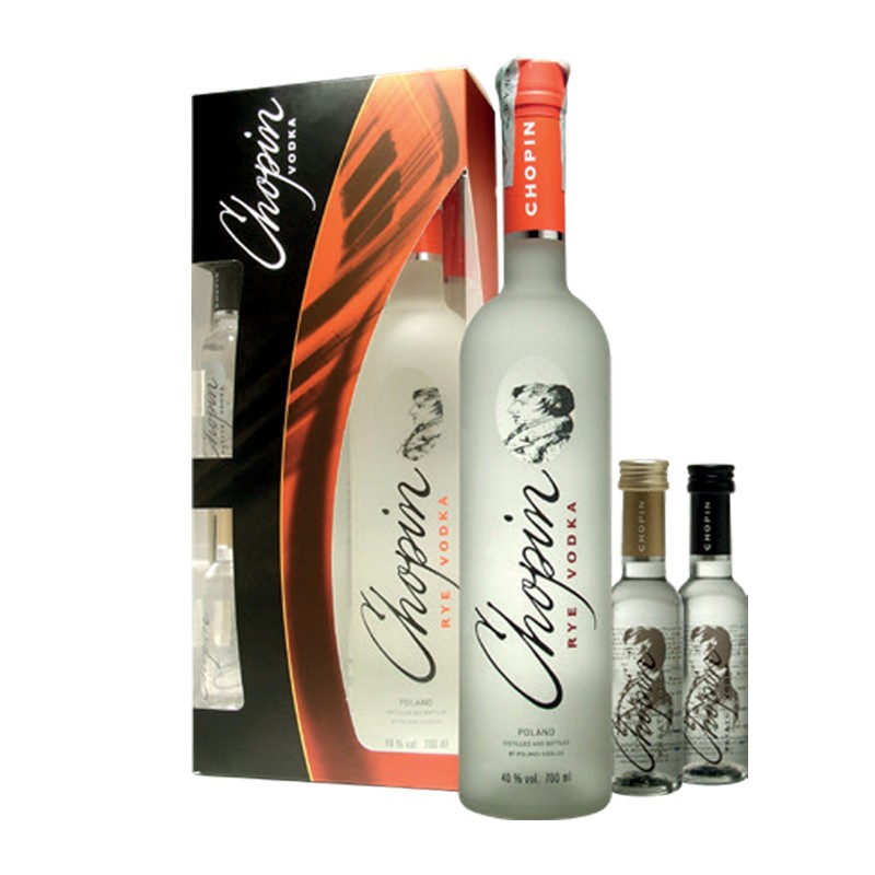 GIFT VODKA CHOPIN RYE 40% 70cl + 2 MIGNON 5cl GIFT VODKA CHOPIN RYE 40% 70cl + 2 MIGNON 5cl