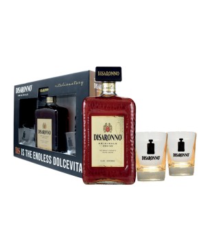 GIFT LIQUORE DISARONNO AMARETTO 28% 70cl +2BICCHIERI