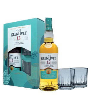 GIFT SCOTCH WHISKY THE GLENLIVET 12Y.O. 40% 70cl +2 BICCHIERI