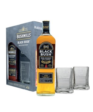 GIFT IRISH WHISKEY BUSHMILLS BLACK BUSH 43% 70cl +2BICCHIERI