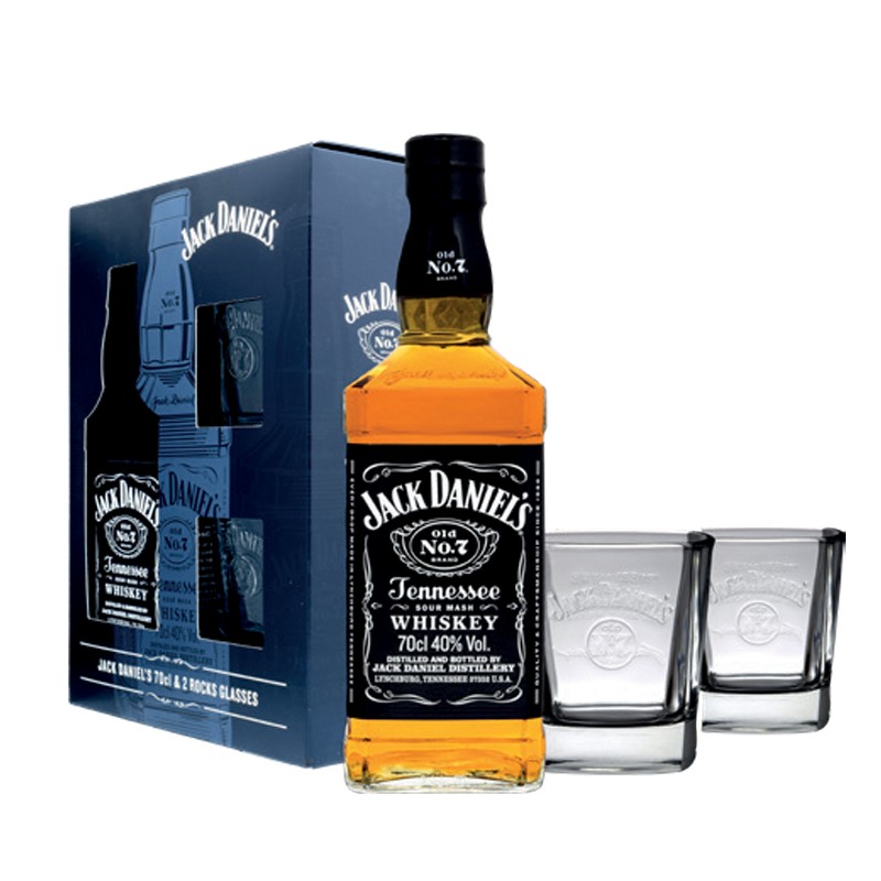 GIFT WHISKEY JACK DANIEL'S 40% 70cl +2BICCHIERI GIFT WHISKEY JACK DANIEL'S 40% 70cl +2BICCHIERI
