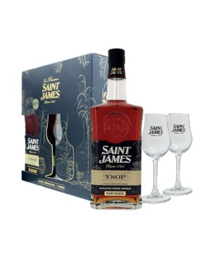 GIFT RUM SAINT JAMES VSOP 43% 70cl +2BICCHIERI