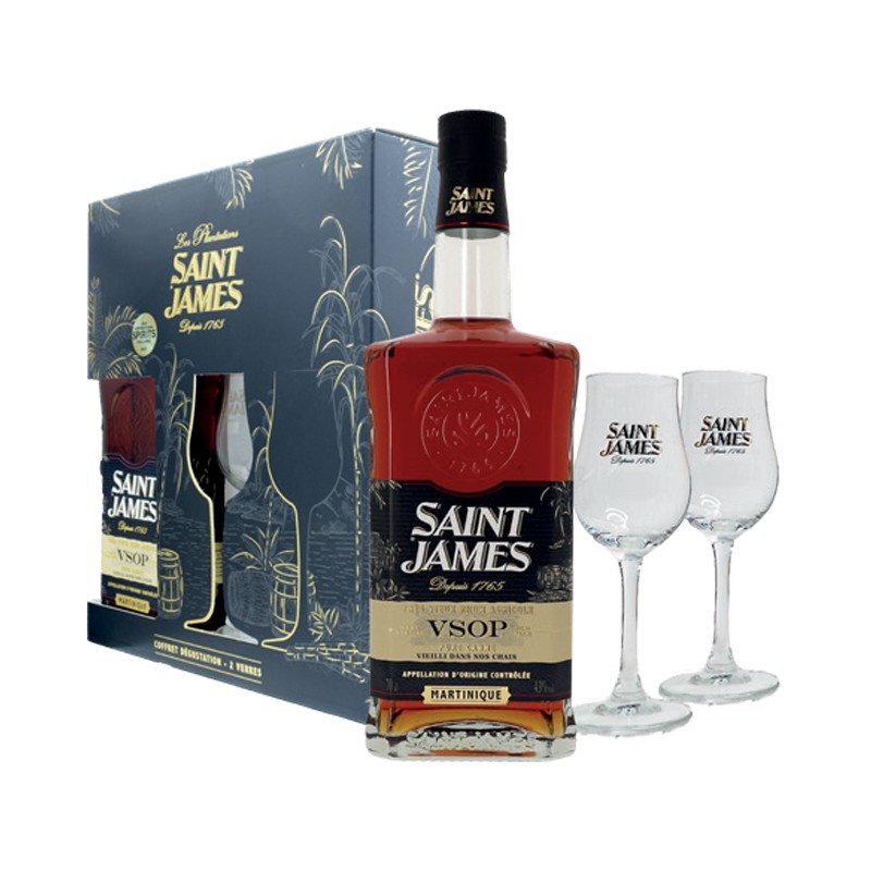GIFT RUM SAINT JAMES VSOP 43% 70cl +2BICCHIERI GIFT RUM SAINT JAMES VSOP 43% 70cl +2BICCHIERI
