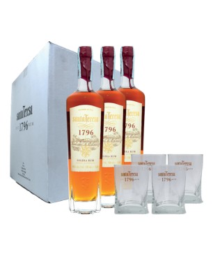 GIFT RUM SANTA TERESA 1796 40% 3BT 70cl + 4BICCHIERI
