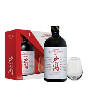 GIFT JAPANESE WHISKEY TOGOUCHI KIWAMI 40% 70cl+2 BICCHIERi