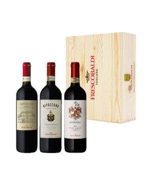 Elegante Cassetta Regalo Frescobaldi con Vini Toscani Selezionati