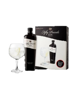 GIFT GIN FIFTY POUNDS 43,5% 70CL+ 1 BICCHIERE
