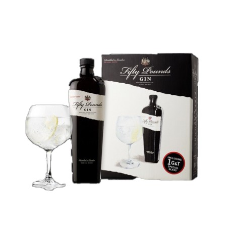 GIFT GIN FIFTY POUNDS 43,5% 70CL+ 1 BICCHIERE