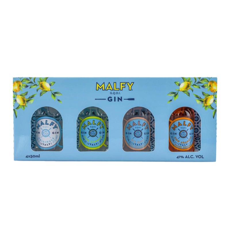 GIN MALFY MINIATURES CONFEZIONE SET DEGUSTAZIONE 41% 4×5 CL – TUTTI I TIPI GIN MALFY MINIATURES CONFEZIONE SET DEGUSTAZIONE 41% 4×5 CL – TUTTI I TIPI