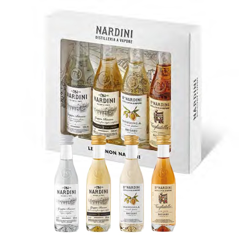 SET GRAPPE NARDINI GBOX MIGNON 35-50% 4*3cl SET GRAPPE NARDINI GBOX MIGNON 35-50% 4*3cl