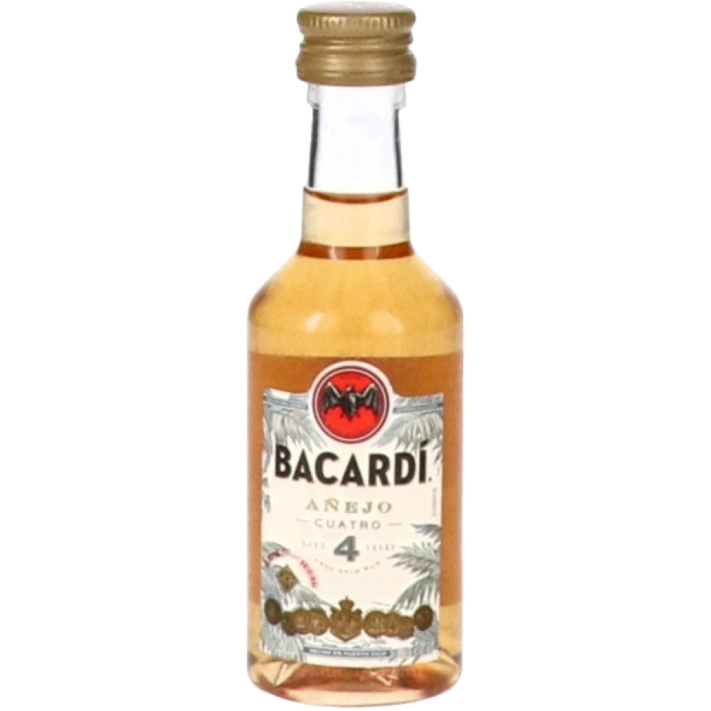 RUM Bacardí Añejo Cuatro Mignon 40% 10*5cl PET RUM Bacardí Añejo Cuatro Mignon 40% 10*5cl PET