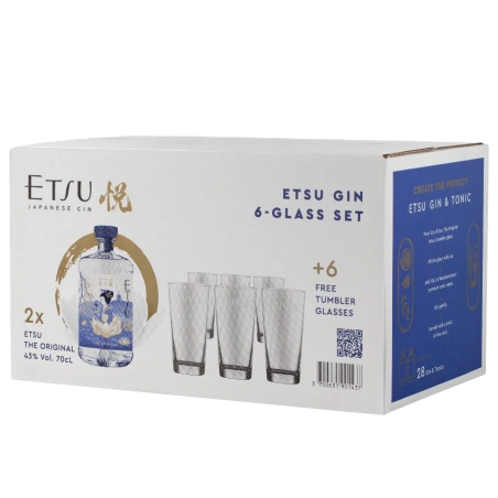 ETSU JAPANESE GIN X2 + 6 BICCHIERI BOX