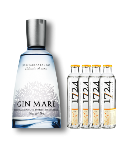 Gin Mare 1 Litro e Tonic Water "1724" (4x200ml)