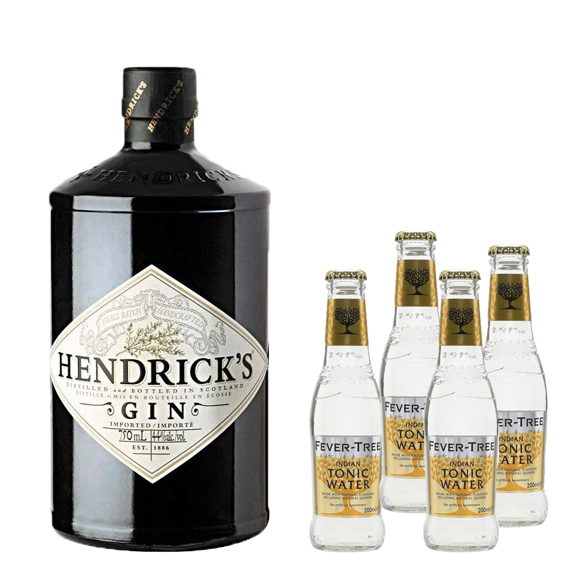 Hendrick's 1 litro e 4 Fever Tree Indian (4x200ml)