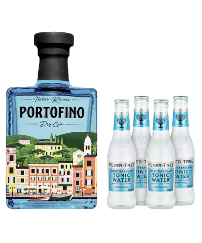 Portofino Gin 50 cl e Fever Tree Mediterranea (4x200ml)