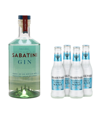 Sabatini Gin 70 cl -  Fever Tree Mediterranea (4x200ml)